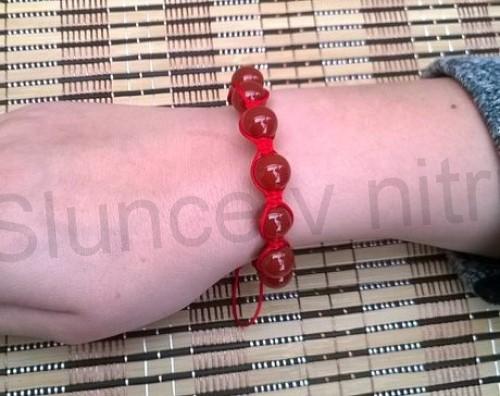 Minerální náramek s karneolem shamballa (X1252)