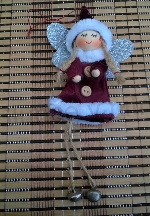 Závěsná dekorace, ozdoba Andílek, víla růžová (H386)