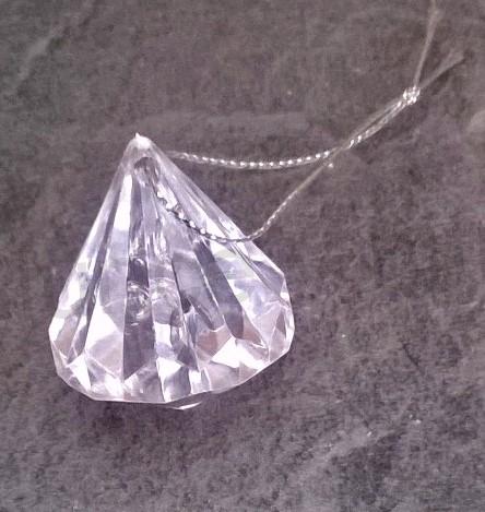 Závěsná ozdoba diamant AB - 3,7 x 3 cm (H394)