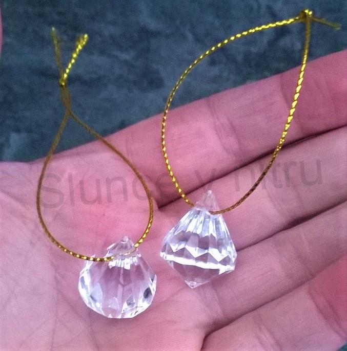Závěsná ozdoba diamant AB - 1,8 x 2,3 cm (H395)