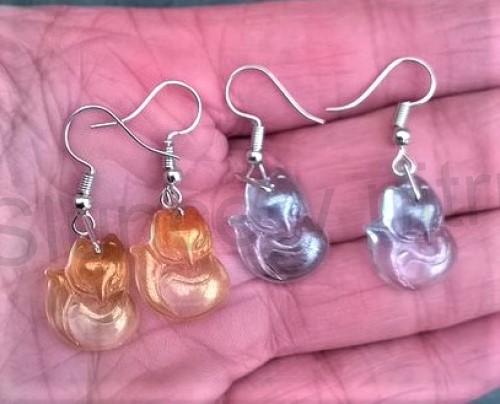 Visací náušnice Liška z Lampglas skla (BB720)