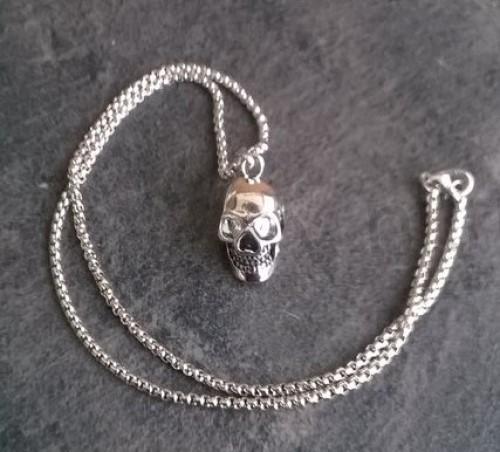 Řetízkový náhrdelník s přívěškem lebky – Skull (BD611)