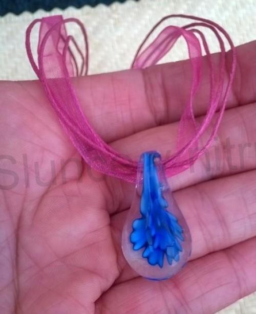 Náhrdelník slza, kapka z Lampglas skla (BD626)