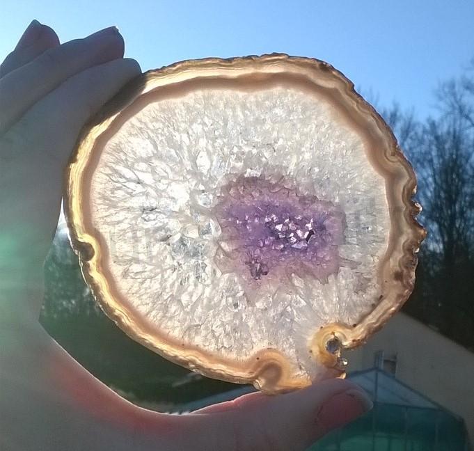 Achát plátek s ametystem výběr 123g - (Brazílie) (X1400)