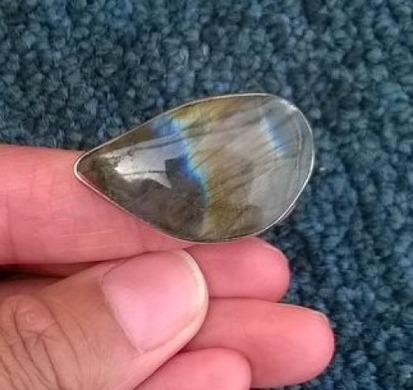 Nastavitelný minerální prsten labradorit (X1444)