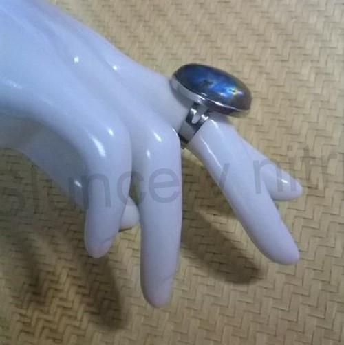 Nastavitelný minerální prsten labradorit (X1446)