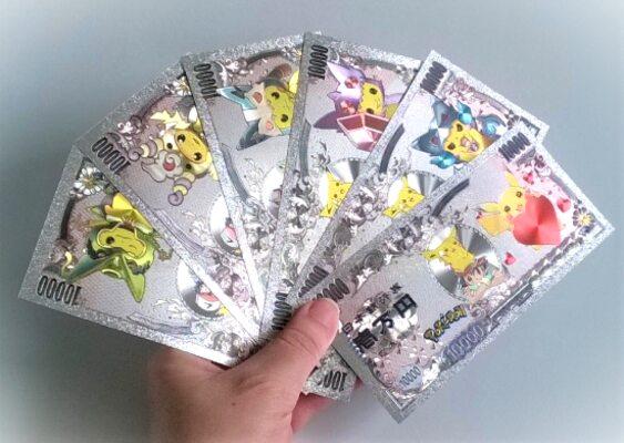 Postříbřená bankovka Pokemon - plaketa číslo 5 (MA26)