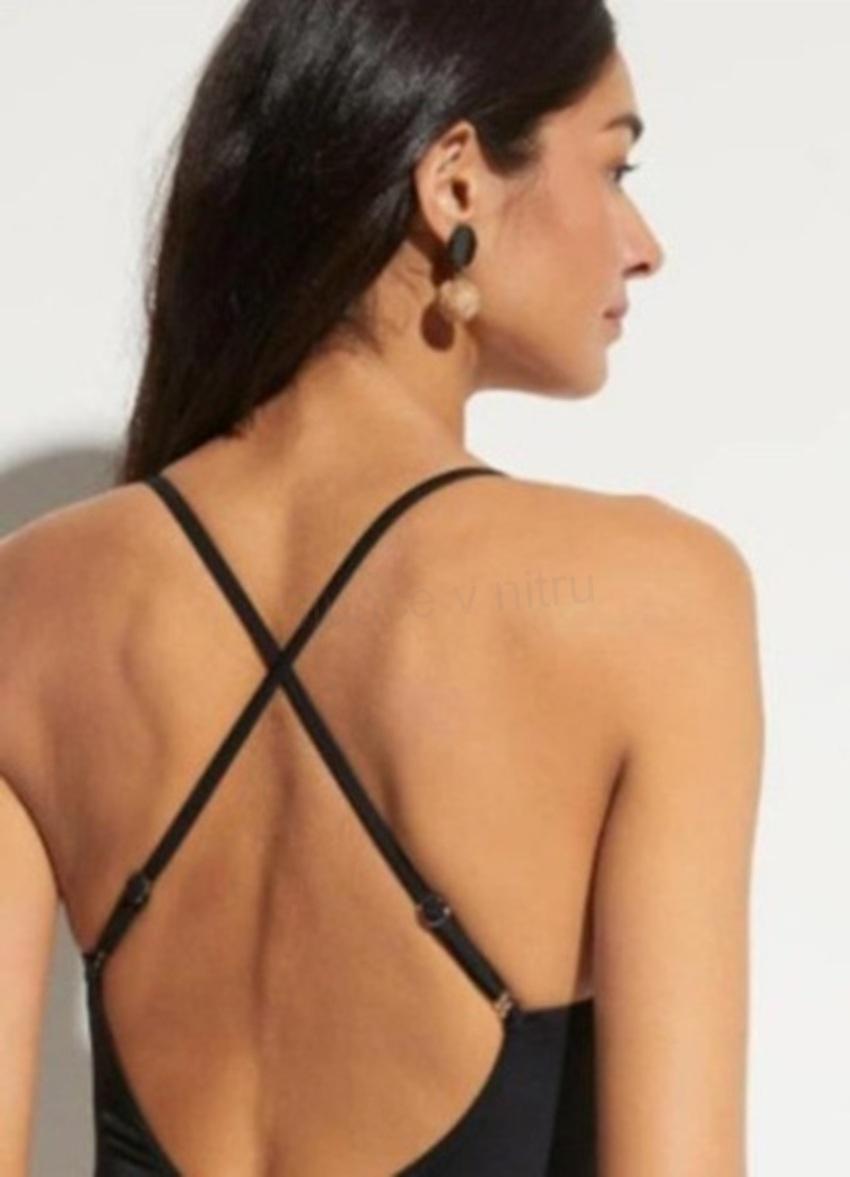 Dámské jednodílné plavky – černé, elegantní, velikost M (K287)