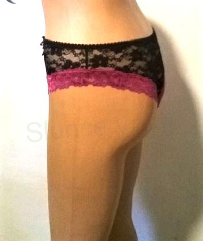 Dámské sexy krajkové kalhotky | tanga s mašličkovým vázaním velikost M (K303)