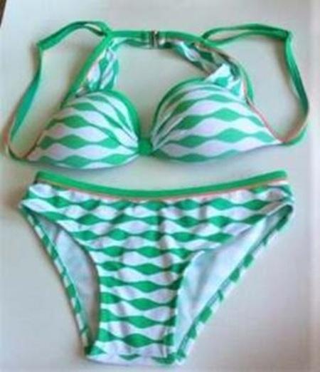Dámské dvoudílné plavky – zelené vlnky (K338)