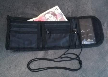 Univerzální peněženka na krk i do kapsy Modrá (J37)