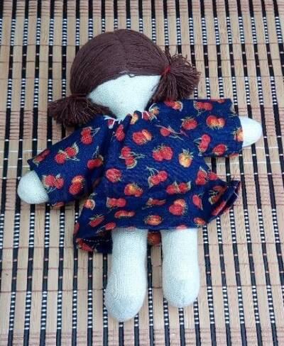 Hadrová panenka Anička délka 15 cm (D895)