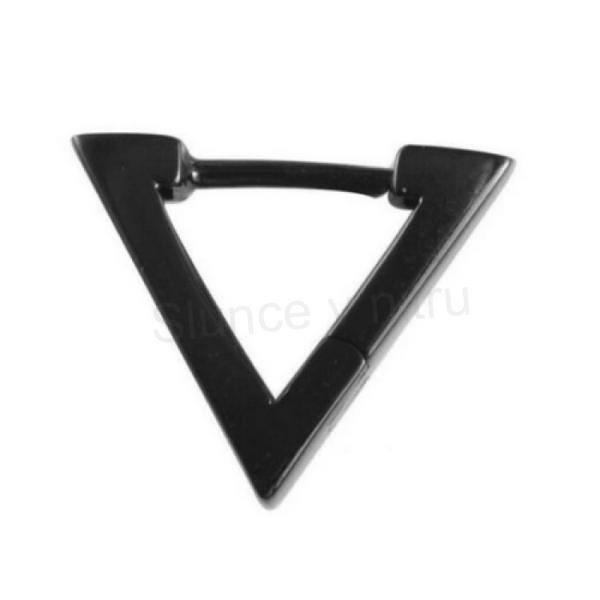 Náušnice trojúhelníkové černé z nerezavé oceli (BB781)