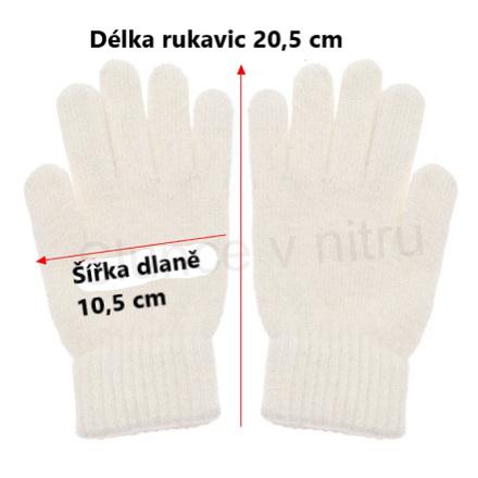 Pletené jednobarevné prstové rukavice hnědé (K381)