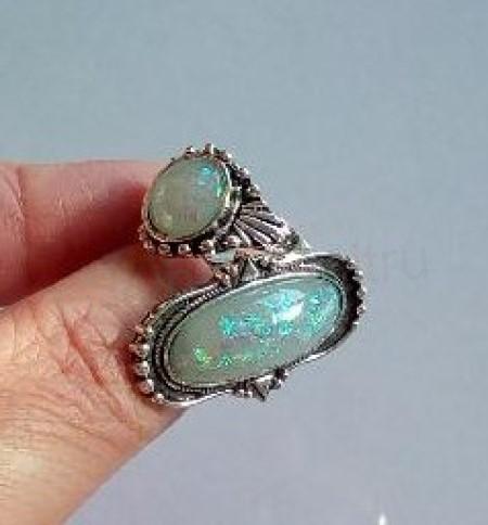 Dámský ozdobný prsten imitace opálu - 2 (BP419)