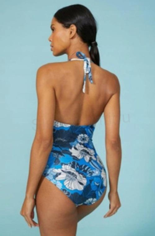 Dámské jednodílné plavky květy vel. 46 (K429)