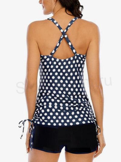 Dámské tankini dvoudílné plavky s výstřihem do V (K435)