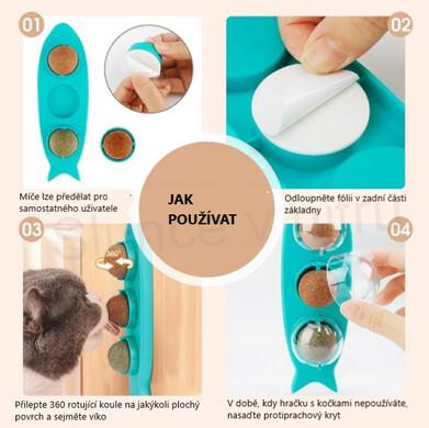 Rotating cat mint ball - 3 kusy (T30)