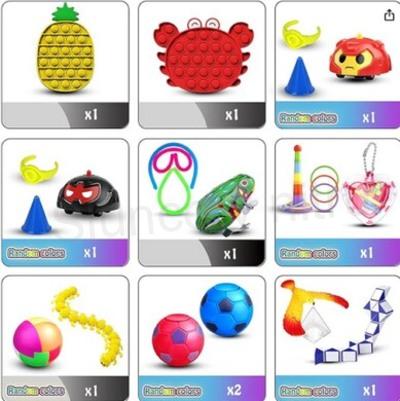 Sada Fidget s Pop it Toys, sada senzorických hraček (D922)