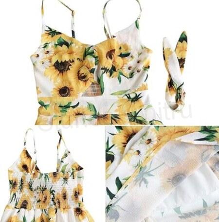 Dámské letní šaty po kolena výstřih do V - veikost S (K532)