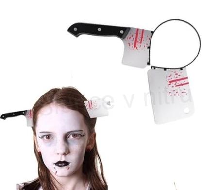 Halloween čelenka sekáček s tetováním (K534)