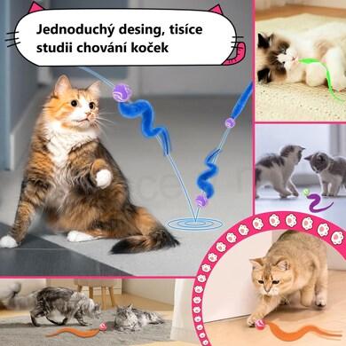 Zábavný skákací, pohybujicí míč, červík pro kočky (T35)