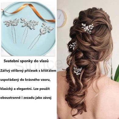 Svatební květinové sponky do vlasů 3 kusy (H613)