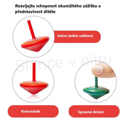 Dřevěná káča, kolovrátek – červená (D954)