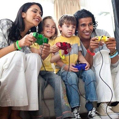 Silikonový náramek herní motiv modrý (BC589)