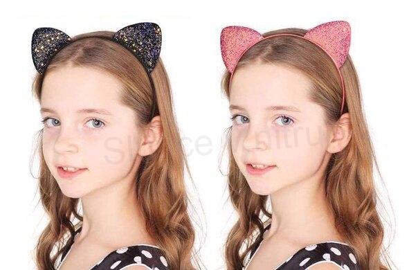 Čelenka do vlasů kočičí uši Růžová (H640)