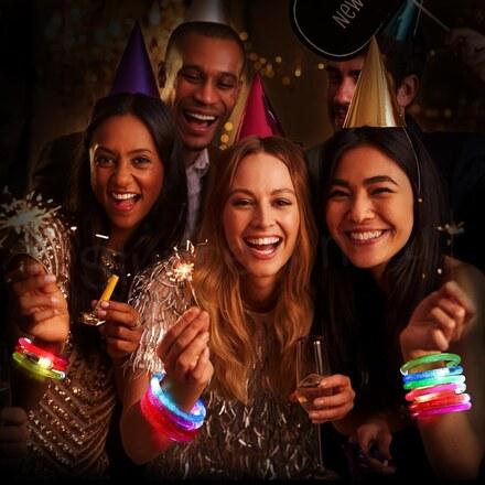 Svítící LED náramek blikající červený (BC633)