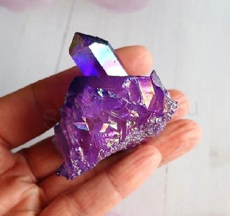 Aqua aura křišťál 79 g galvanicky pokovený (X1962)