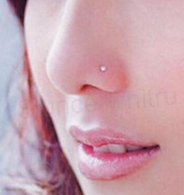 Piercing Labreta do nosu,tělo se zirkonem hnědo béžová 10 mm (BB14)