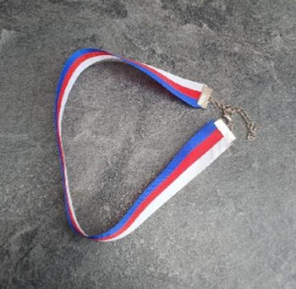 Náhrdelník choker stužkový v barvách státní vlajka Česko - Rusko (BD917)