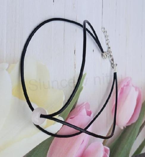 Minerální zdvojený náhrdelník choker růženín kobliha (X2050)