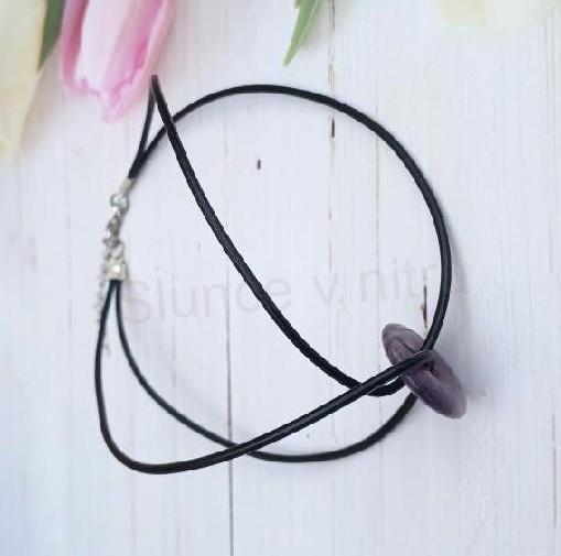 Minerální zdvojený náhrdelník choker ametyst donut (X2051)