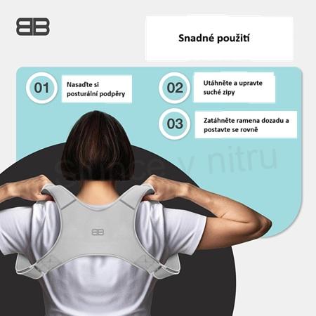 Rovnací pás na záda – velikost M šedý (F80)