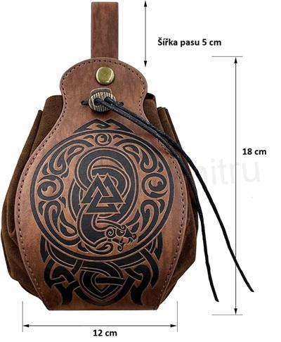 Středověká taška, peněženka na opasek (K638)