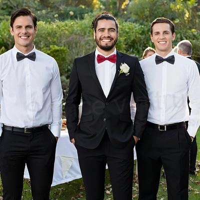 Pánský stylový motýlek s plastovou přezkou - černý (K639)