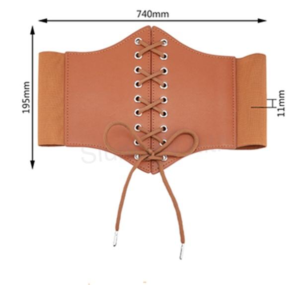 Gotický kožený korzet hnědý délka složený 74 cm (K641)