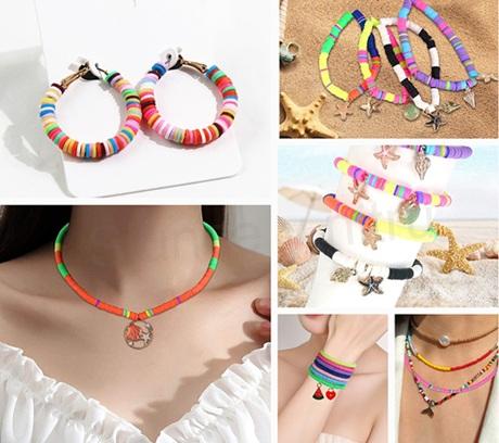 Polymerové Heishi korálky šňůra 6 mm (AC665)