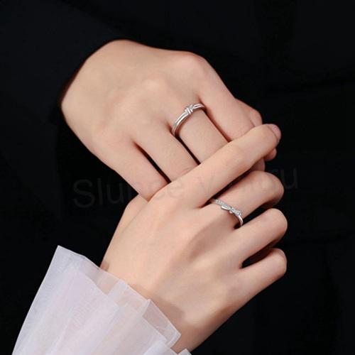 Nastavitelné zirkonové snubní uzlové prsteny (BP558)