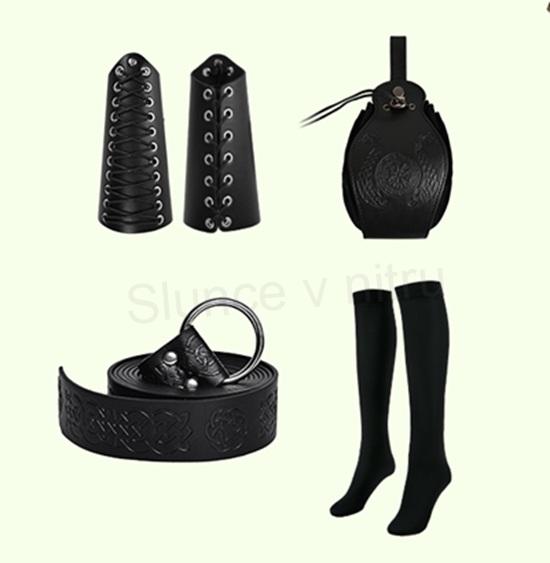 Dámské gotické středověké oblečení šaty s doplňky velikost 3XL (K671)