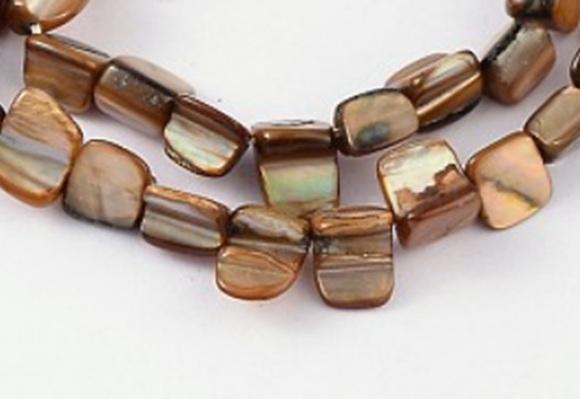 Minerální dlouhé náušnice sladkovodní mušle klipsny (X2173)