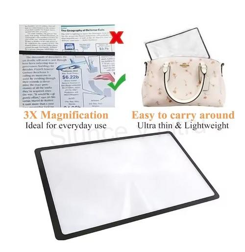 3 x Lupa, přenosná karta ultra tenké PVC (L63)