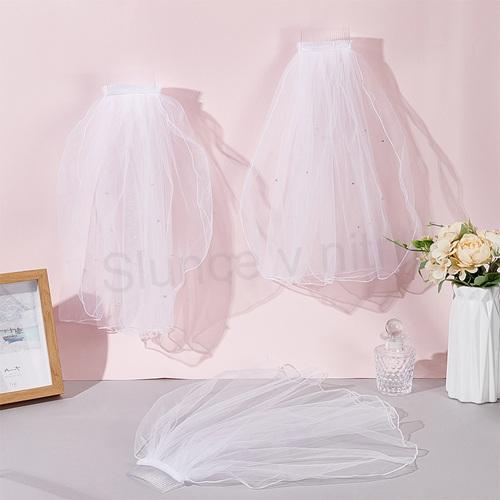Svatební závoj s hřebínkem délka 53 cm (H739)