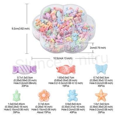 Akrylové korálky – 7 stylů (260 ks) (AC692)