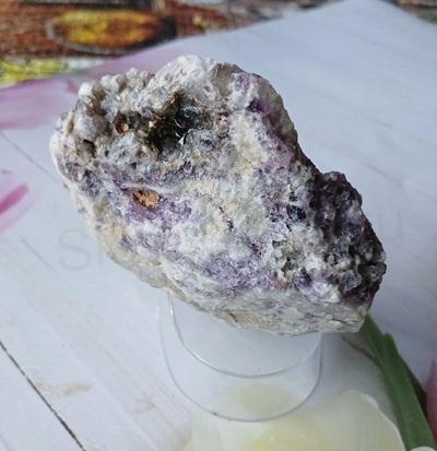 Minerální kámen ametyst drúza s krystaly morionu (164,20 g) (X2260)