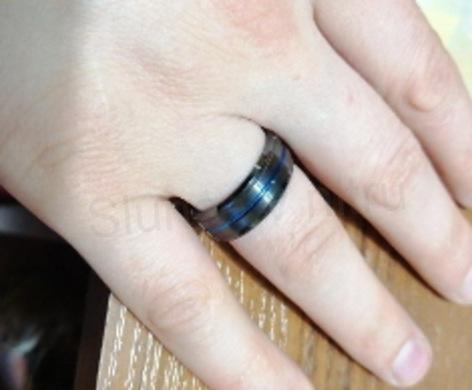 Pánský černý prsten z chirurgické oceli (BP135)