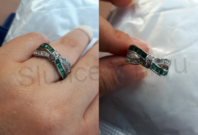 Postříbřený prsten s křišťály a drahokamy (BE54)